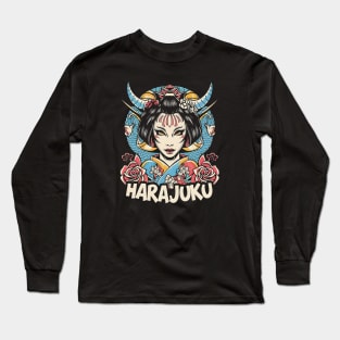 Japanese geisha girl Harajuku culture Long Sleeve T-Shirt